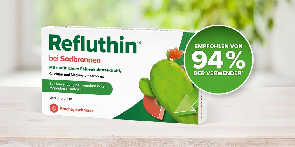 Refluthin® Packung mit Verwender-Siegel 94%ige Empfehlung