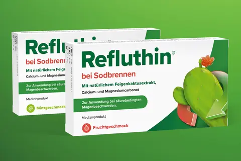 Verpackungen Refluthin® Frucht- und Minzgeschmack