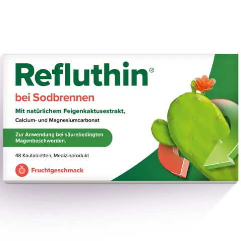 Packungsabbildung Refluthin Fruchtgeschmack frontal