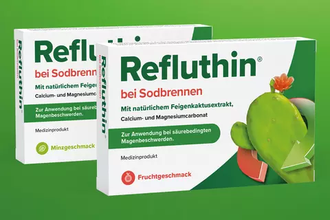 Verpackungen Refluthin® Frucht- und Minzgeschmack