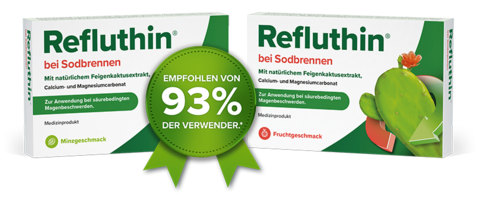Refluthin mit dem Siegel "Empfohlen von 93% der Verwender*"